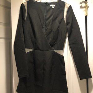 TOBI Black Romper with clear geometric panels